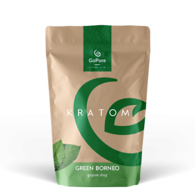 Green Borneo Kratom. Best Green Strain by GoPure. Shipping to UK and Europe. 50g Stand-up pouch