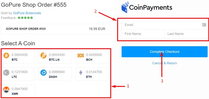 kratom bitcoin payment with Coinpayment at Gopure shop